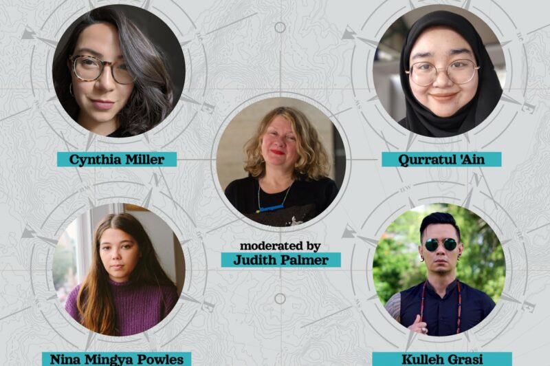 PoetrySociety's tweet photo. This Sat: hear the brilliant @ninamingya @kullehcruz @qurratulain95 @cynthiawmiller read new poems written for our project with @my_british and discuss how writing together has impacted their craft, all from the comfort of your sofa! ✨Free✨ tickets here: https://t.co/B525nl9sCh https://t.co/nezRmlXQYY