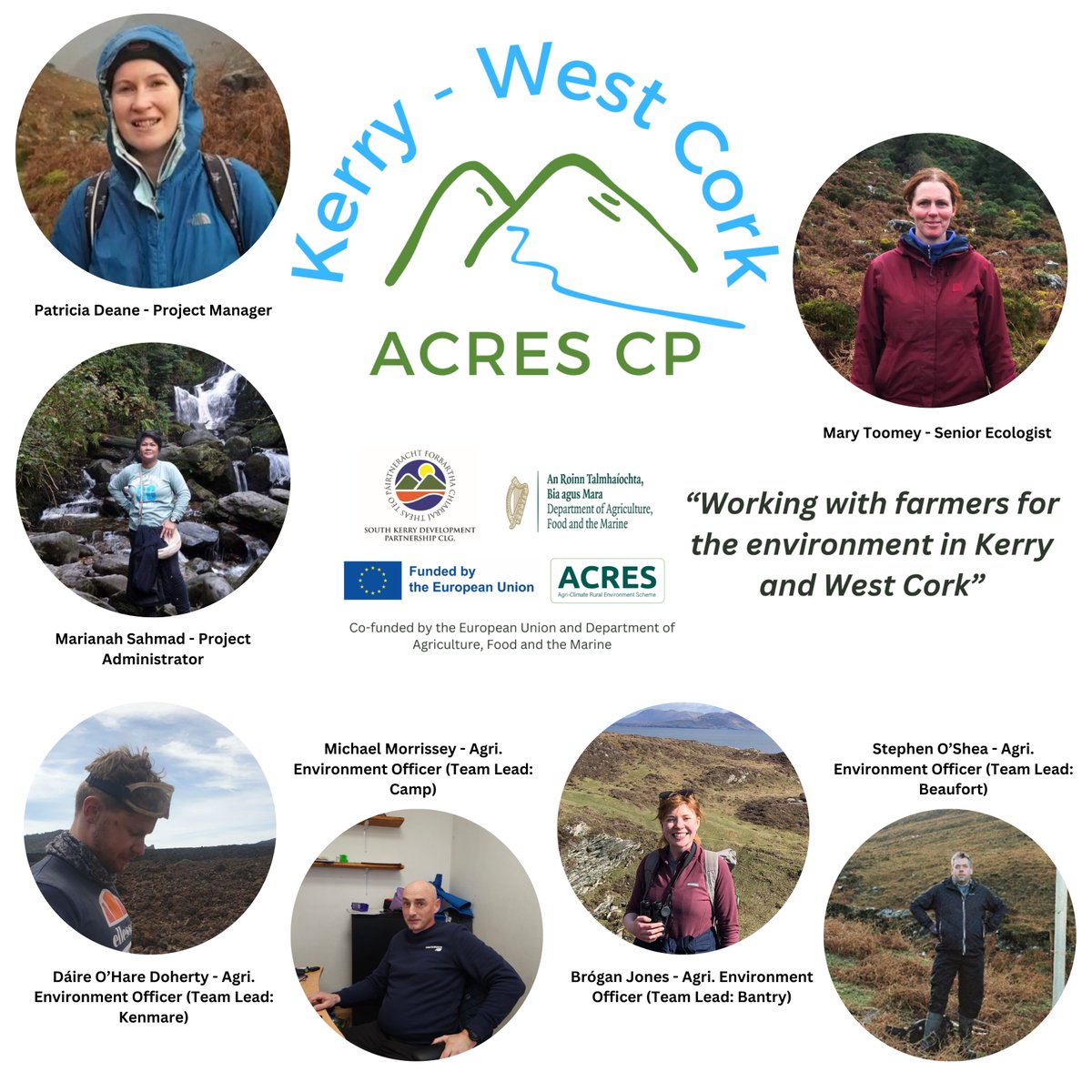 Meet the ACRES Kerry West Cork team! Along with these, we have between 2 &amp; 3 Agri. Environment Officers in each of our four offices across Kerry and Cork.
#acres