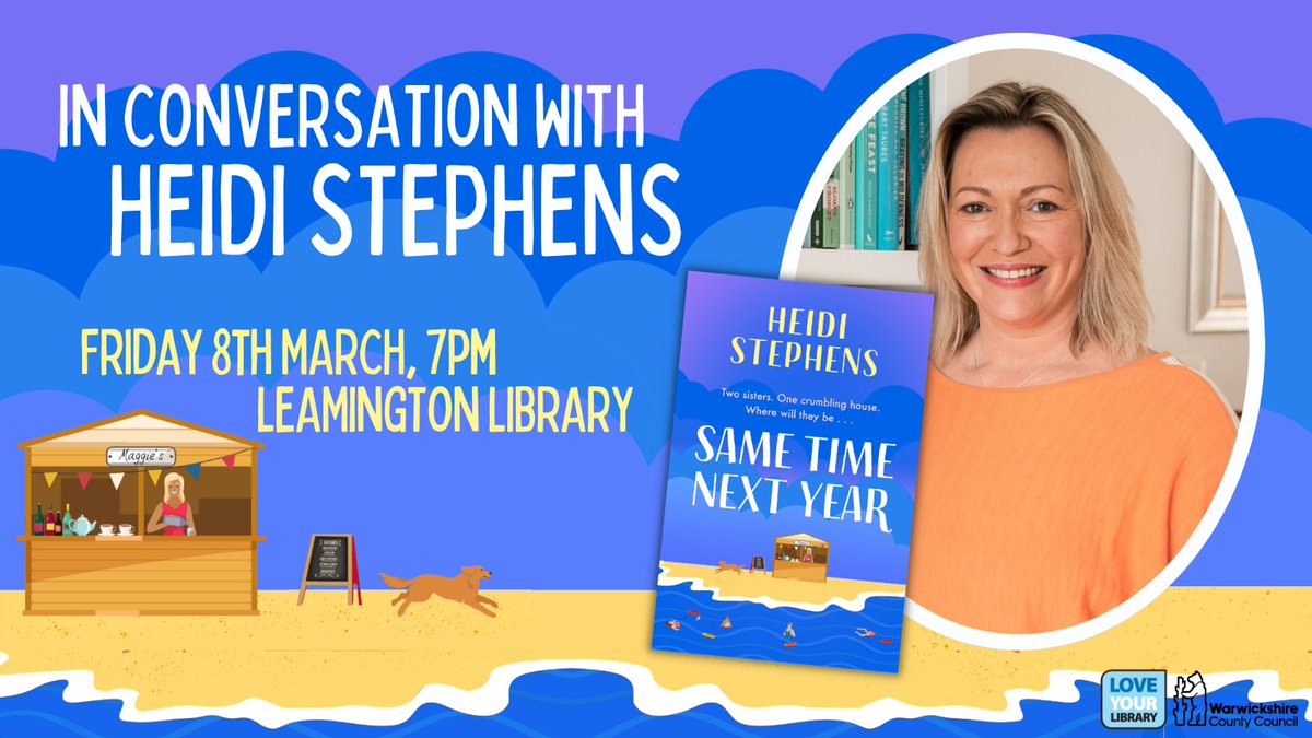 The amazing @heidistephens will be with us on #InternationalWomensDay next month at Leamington Library to talk to us about Same Time Next Year! Go to eventbrite.co.uk/e/in-conversat… Books will be available to buy at this event from @warwick_books @bbcstrictly @bbceurovision