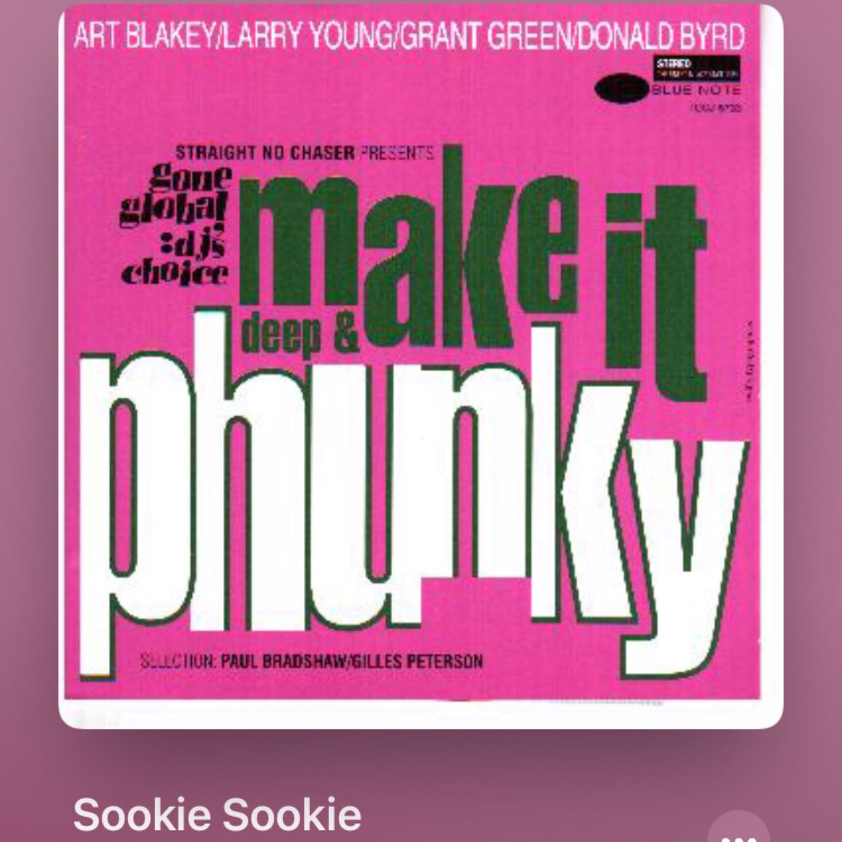 #NowPlaying
🎵 Sookie Sookie
by 🎵 Grant Green
from 🎵 Make It Phunky
#GrantGreen
#Jazz #guitar #jazzfunk #bluenote 
#DonCovay #SteveCropper
#タイポジャケ #桃ジャケ