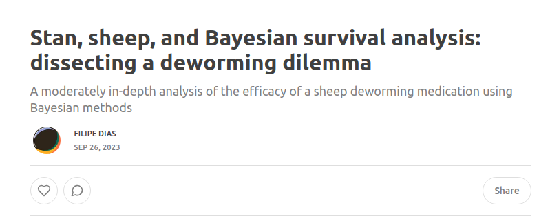 fsdias8's tweet photo. @MarioMFerreira @mcmc_stan The survival analysis part inspired this substack post that I wrote a few months ago.
https://t.co/iNdjvUFm4u https://t.co/7btssvrci3