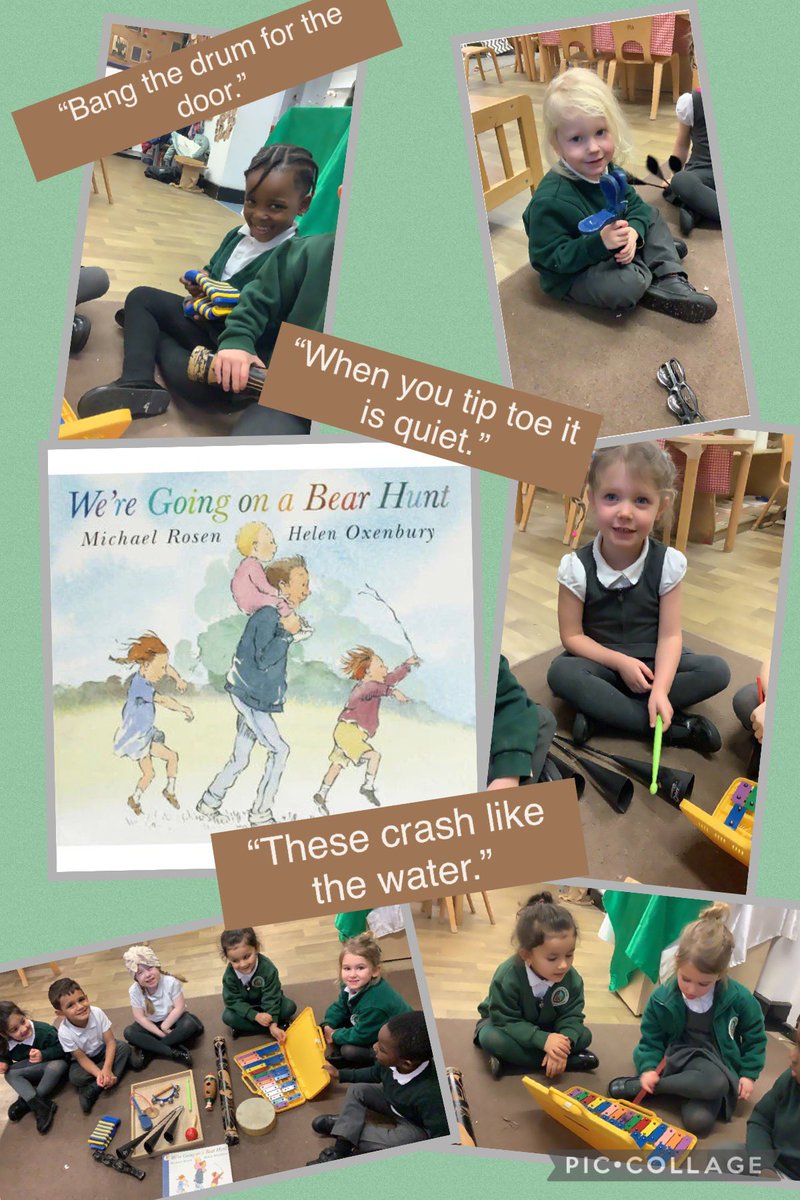 Nursery have been using our #senses to explore the story #WereGoingoOnABearHunt 🐻We explored how each scene felt using freely bags and used super listening to choose instruments to match different parts of the story. @mrspEYFS @StJosephStBede #sjsbenglish #EYFS @MichaelRosenYes