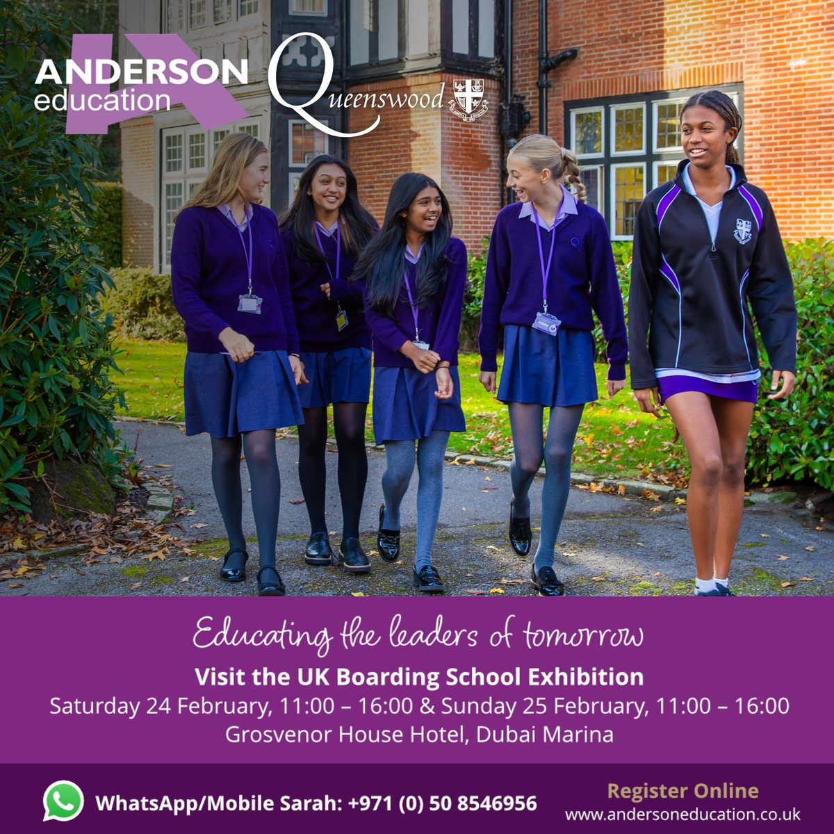 QueenswoodSch's tweet image. Andrea George, Queenswood's Head of International Admissions, will be at the UK Boarding School Exhibition in Dubai on 24 and 25 February, in association with
@An_Education
. Visit our stand and discover why #happygirls are #successfulgirls ukboardingschoolexhibition.com/exhibitions/uk…