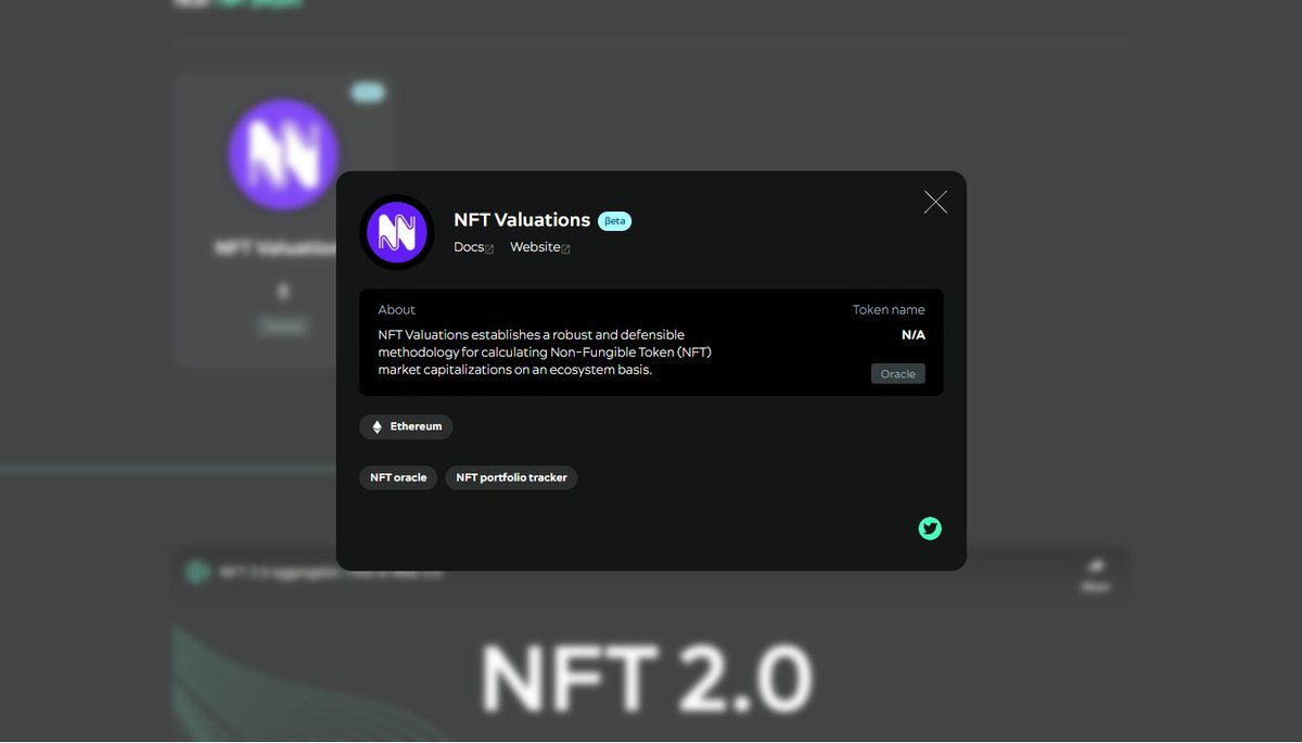 Envelop_project's tweet photo. Free #NFToracle listing

@nftvaluations added to #NFT2.0 aggregator

https://t.co/I1542QNGIN

NFT Valuations establishes a robust and defensible methodology for calculating Non-Fungible Token (NFT) market capitalizations on an ecosystem basis https://t.co/deEpFzFESv