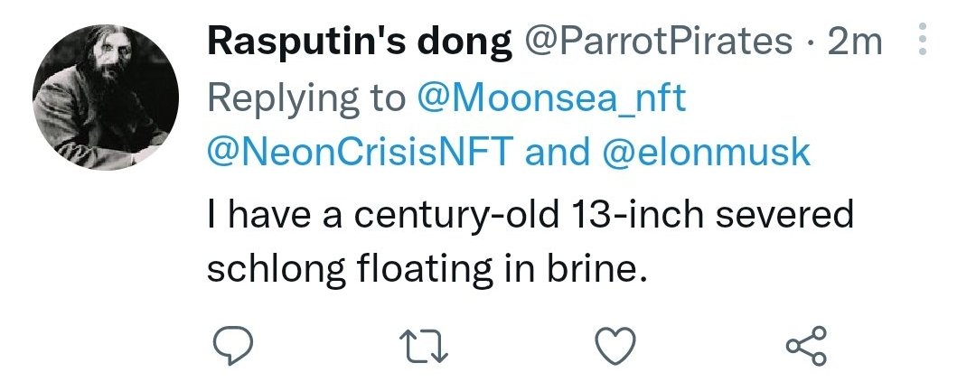 ParrotPirates's tweet photo. @greg16676935420 @elonmusk @neuralink For sale bruss https://t.co/vLWx3IuMRb