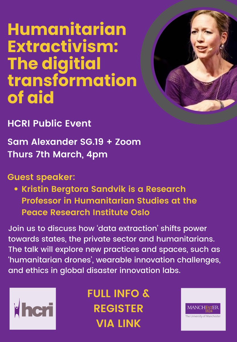 🚨 New Event Alert 🚨 Looking forward to our first public talk of 2024. 🔗 Details & Register via …ital-humanitarianism.eventbrite.co.uk