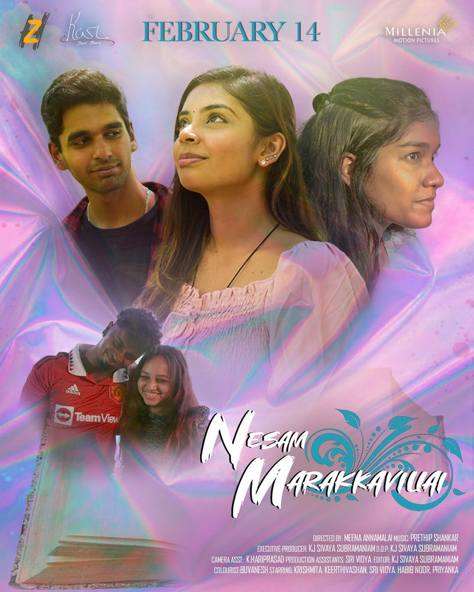 KasiOffl's tweet photo. You heard ‘Nenjoram’, now let’s find out the story behind it. 
‘Nesam Marakkavillai’, from 14th Feb onwards✨ Let’s fall in love this Valentines❤️ https://t.co/0IIPCwGLJg