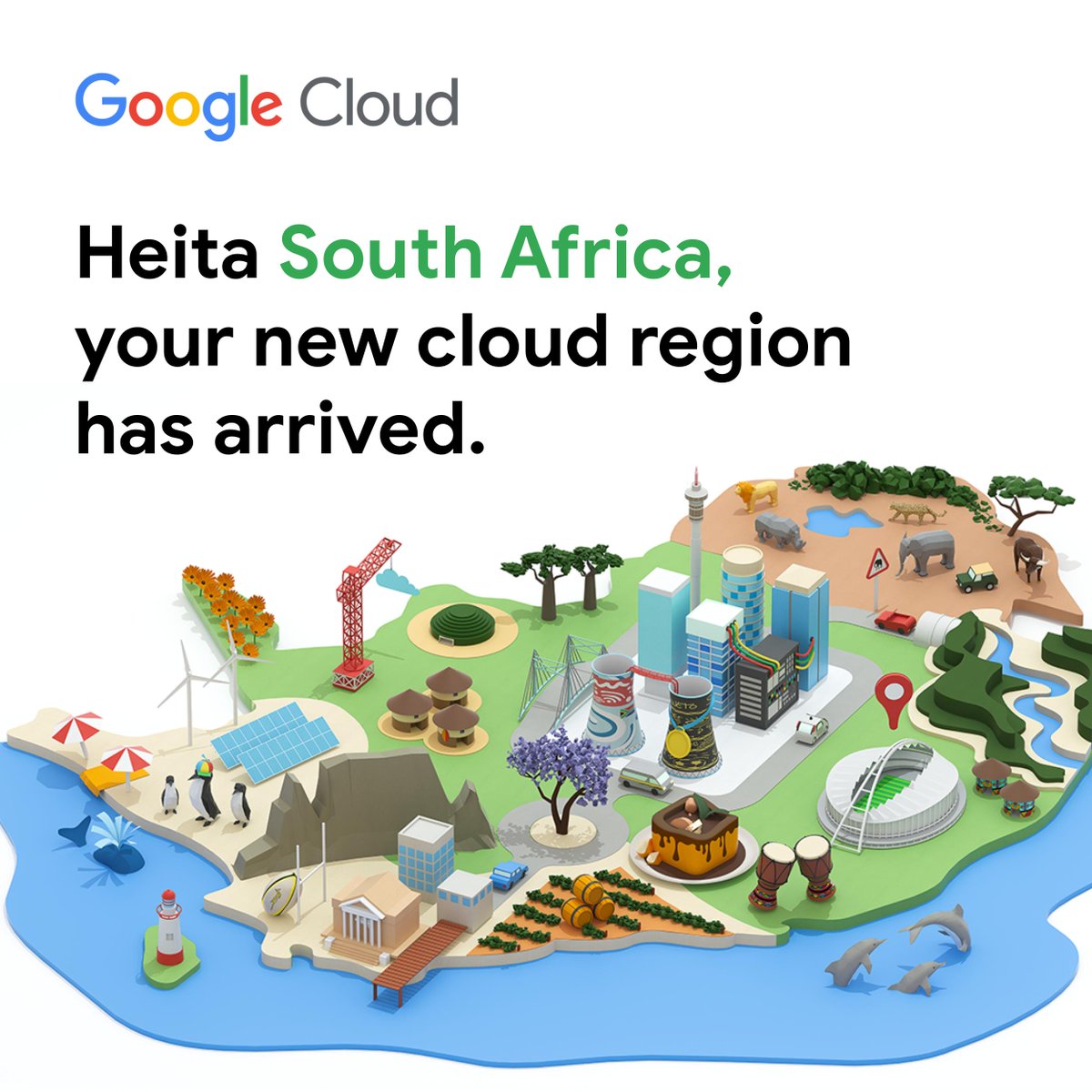 🎉 Today, we’re happy to announce the opening of the Johannesburg region in South Africa 🇿🇦 - our first Google Cloud region in Africa! #CloudforSouthAfrica #GoogleCloud #Africa #SouthAfrica