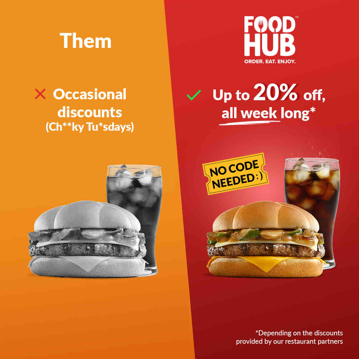 FoodhubUK's tweet photo. Save with Foodhub’s everyday value deals! No code is needed! ✨😋 Download the app now!

#CheaperOnFoodhub #BestValue #Foodie #Restaurants #Takeaways #FoodLove #BetterValueForYou #TakeawayPlatform #Foodhub https://t.co/jsUvV0Ph0G