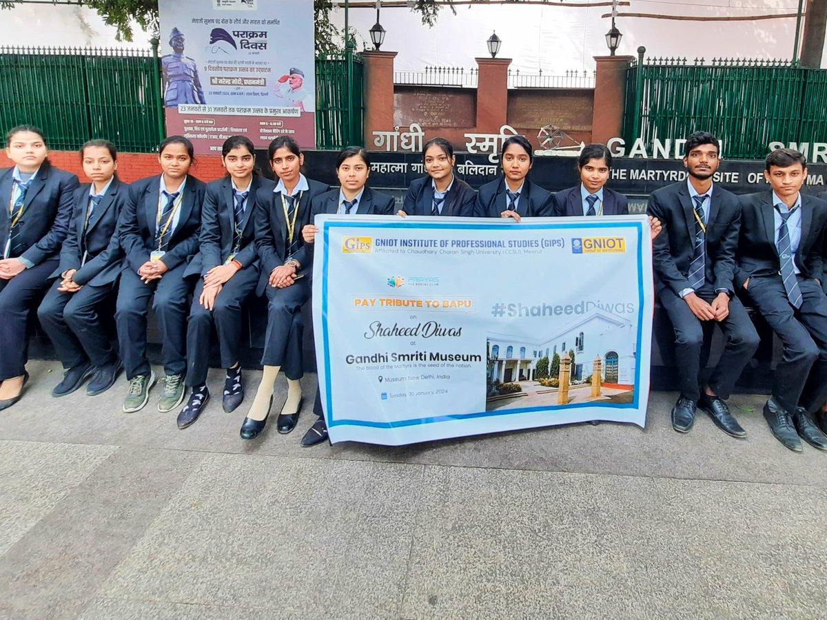 GNIOTCollege's tweet photo. Prayas Club explores Gandhi Smriti, delving into Mahatma Gandhi's life,  principles, and mission, gaining profound understanding of Gandhian  ideology.
#GNIOT #GIPS #PrayasClub #GandhiSmritiVisit #StudentExploration #GreaterNoida https://t.co/nivapN6K2T