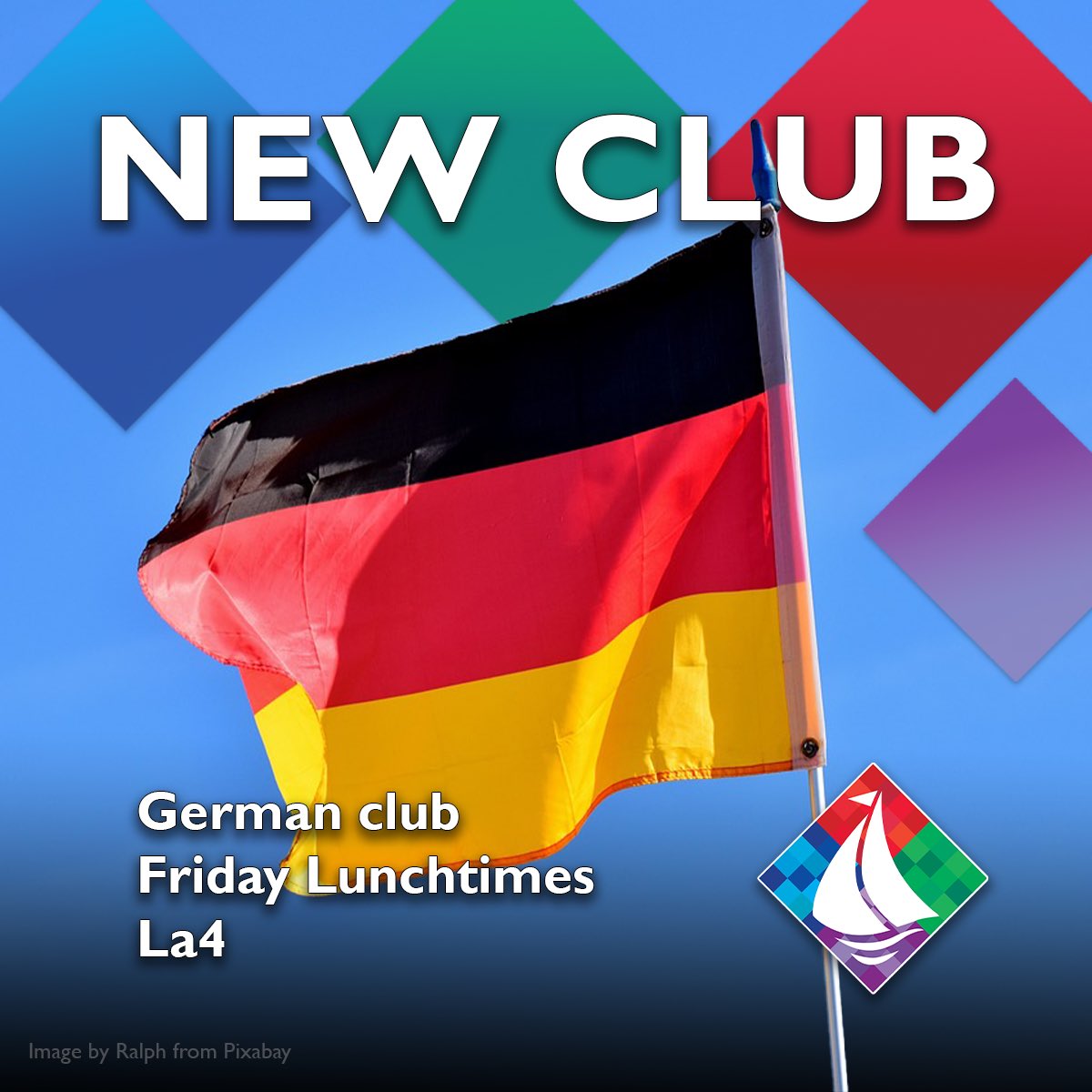 Mr Ball is starting a German club on Friday lunchtimes in LA4. 🇩🇪

Initially it's going to be for Year 7 and 8 only. No prior knowledge required - just an interest in German and Germany. 🙂

#newclub #languages