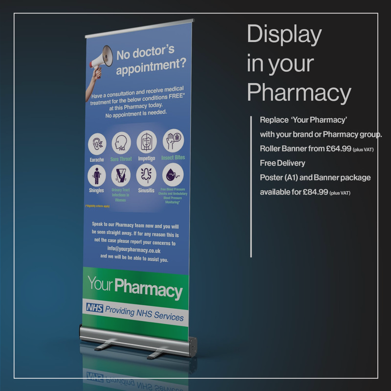 helloPrinter's tweet photo. Roller banner for your Pharmacy to display new powers for pharmacies to be able to show patients of the new services to diagnose and treat conditions £78 inc VAT and delivery, artwork can be changed to add your logo. 

https://t.co/sff96NzKey https://t.co/FXbHi1iT1F
