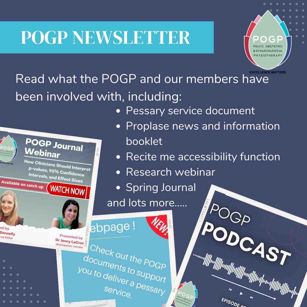 📣 Hot off the press 📣
Read all the latest POGP news and opportunities to get involved. Feature on prolapse, member resources, recite me toolbar, journal news and lots more
thepogp.co.uk/news/109/janua…
#PelvicHealth #Physiotherapy #ExcellanceMatters