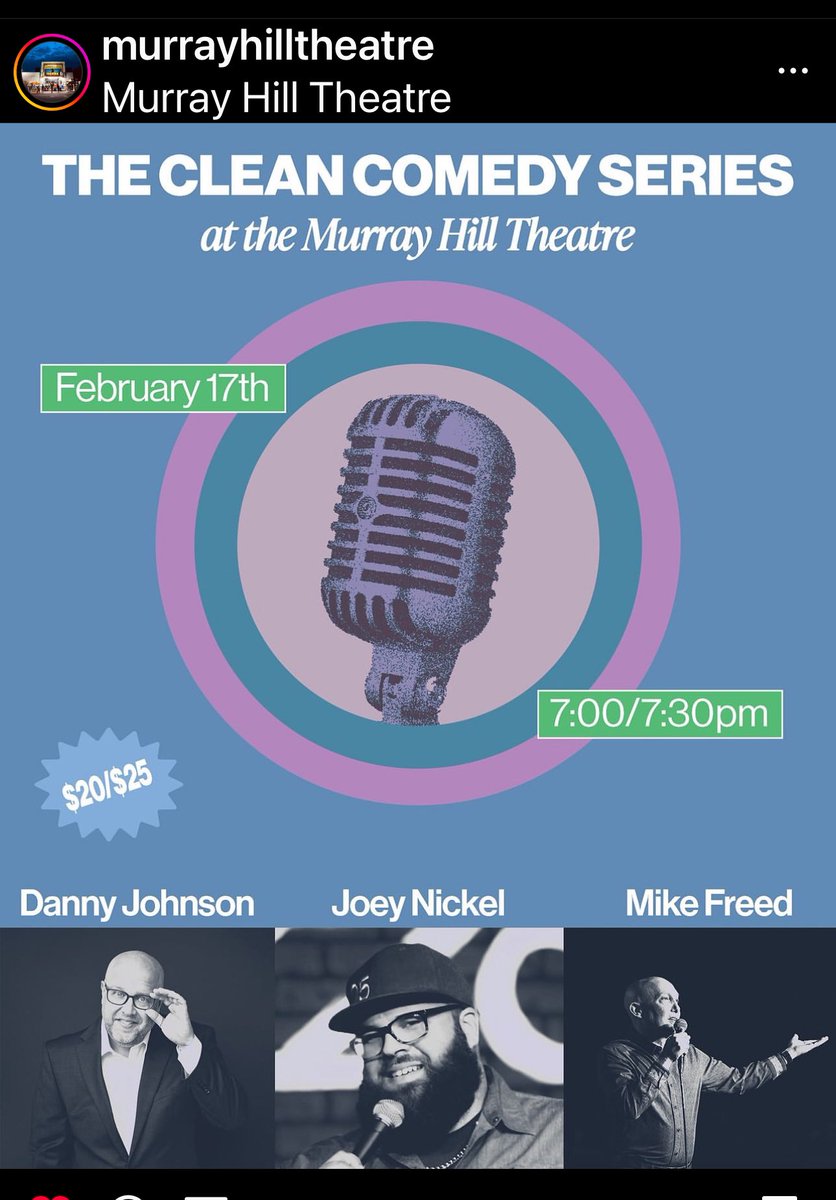 Get your tickets now. The perfect date night. <a href="/JoeyNickel/">Joey Nickel</a> <a href="/comediandanny/">Danny Johnson</a>