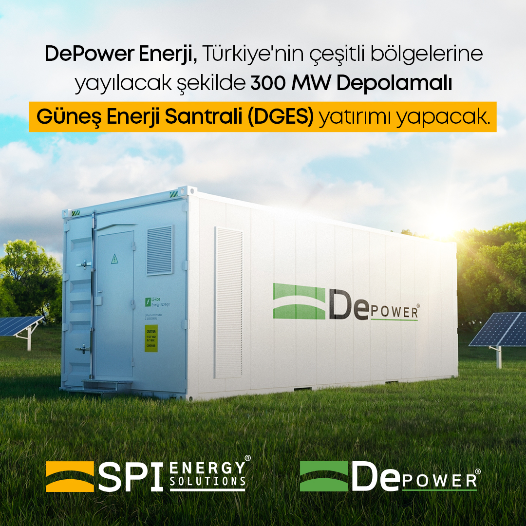 SPI_EnergyTR's tweet photo. DePower Enerji, Türkiye'nin çeşitli bölgelerine yayılacak şekilde 300 MW Depolamalı Güneş Enerji Santrali yatırımı yapacak.

Pekintaş Group'un enerji yatırım şirketi olan DePower Enerji, Türkiye genelinde 300 MW kurulu gücünde Depolamalı Güneş Enerji Santrali kurup işletecek. https://t.co/R7viTq33YK