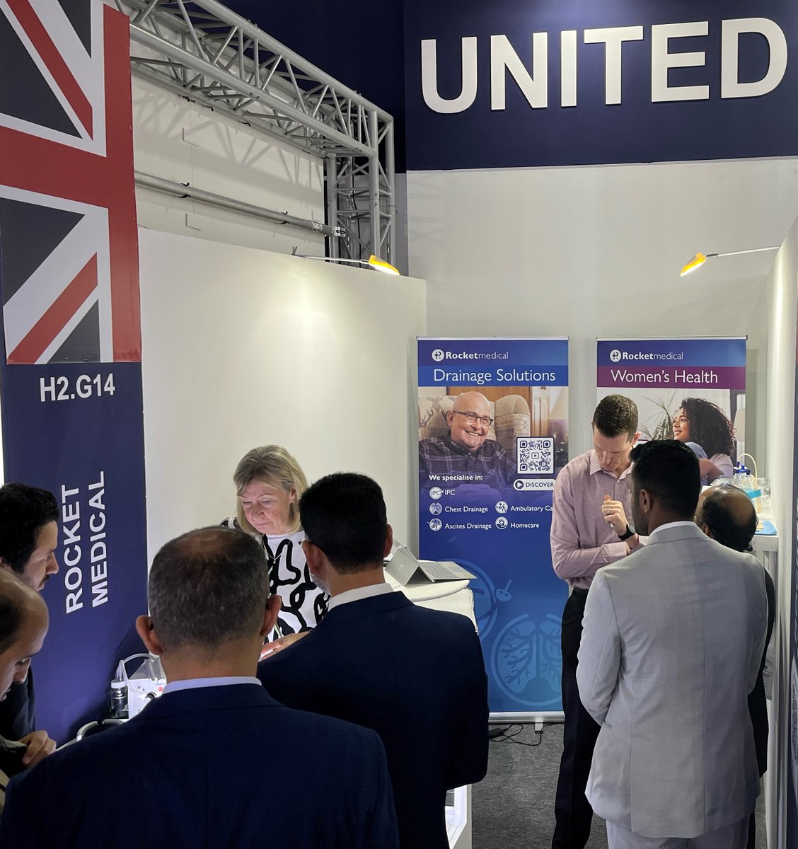 Rocket_Medical's tweet photo. Another busy day at #ArabHealth2024! Its been great so far meeting current and prospect partners and to showcase our portfolio of products within Drainage Solutions and Women's Health.
Come and say hello๐ on stand H2.G14.
#RocketMedical https://t.co/fKrdoC7R2E