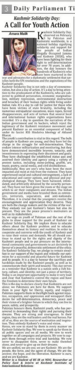 My work published in different newspapers
@BaluchistanTime @DailyPTimes 
Do Give it a Read👇🏼
#kashmir #iiojk #india #Pakistan #solidarity #5thfeb @_KIIR_ @bttn_quetta @CISS_Islamabad @CSCR_pk @CscDiplomacy @UNGeneva