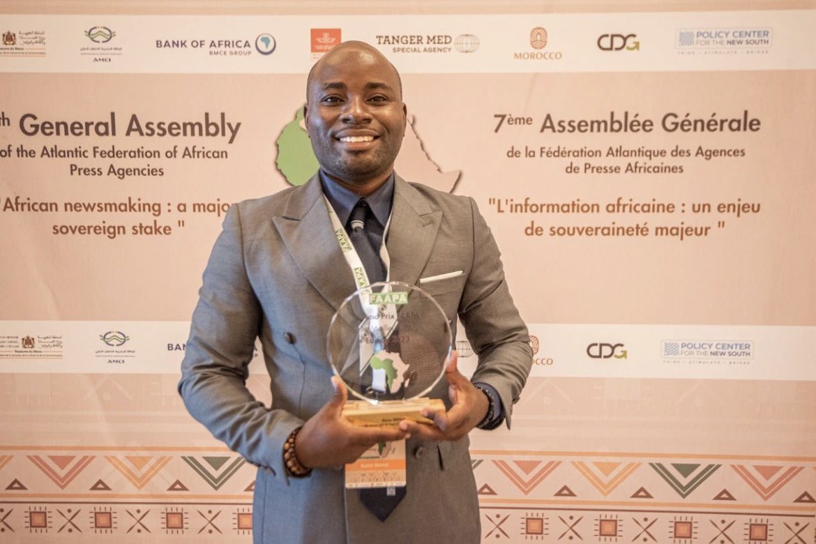 KEEntrepre's tweet photo. Félicitations à @BlaiseIrenge04 , Directeur Fondateur de Stars Group Concept, membre du réseau KE, pour avoir remporté le prix international de la meilleure photo de l'année #FAAPA lors de la 7e Assemblée Générale à Rabat-Salé, Maroc. 

… https://t.co/qlzQkOeAFB