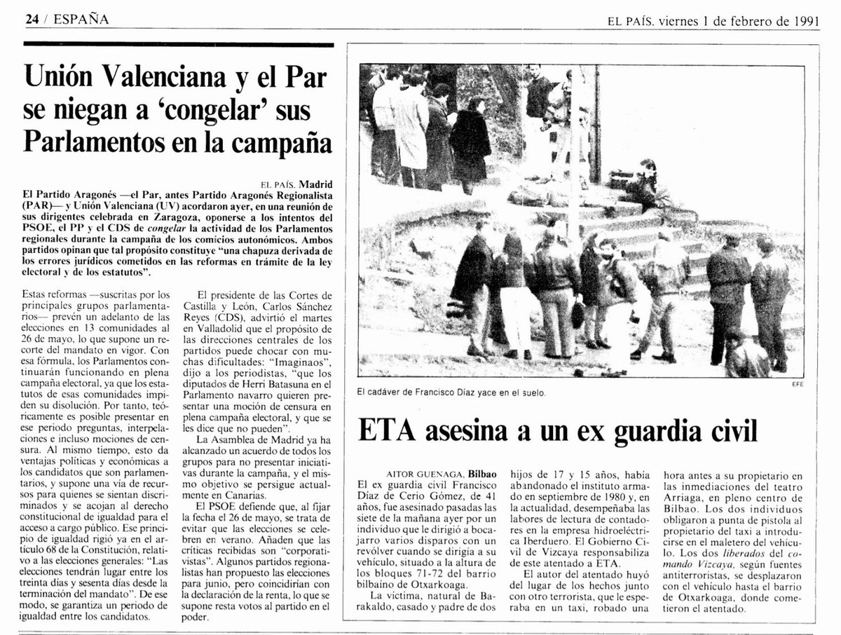 ConsuorF's tweet image. 3. La víctima  fue miembro de la Guardia Civil de 1974 a 1980, pero la abandonó voluntariamente para trabajar en la #Lemóniz. Posteriormente se integró en Iberduero, donde realizaba la tarea de lectura de contadores en domicilios particulares. Era miembro activo de @UGT_Comunica
