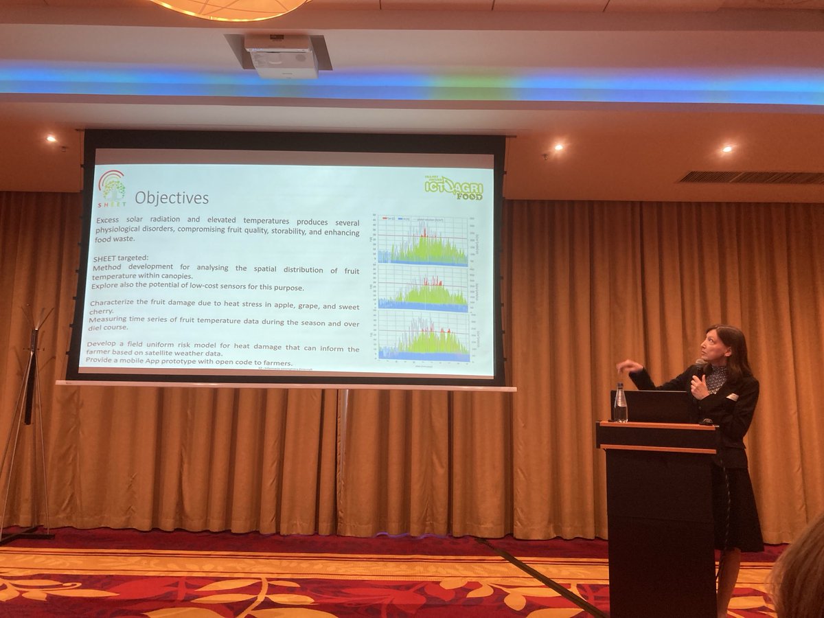 At #ICT-AGRI-FOOD conference in Warsaw ⁦<a href="/Prec_Hort/">Hort Lab</a>⁩ Dr Manuela Zude-Sasse introduced #SHEET project and the results.