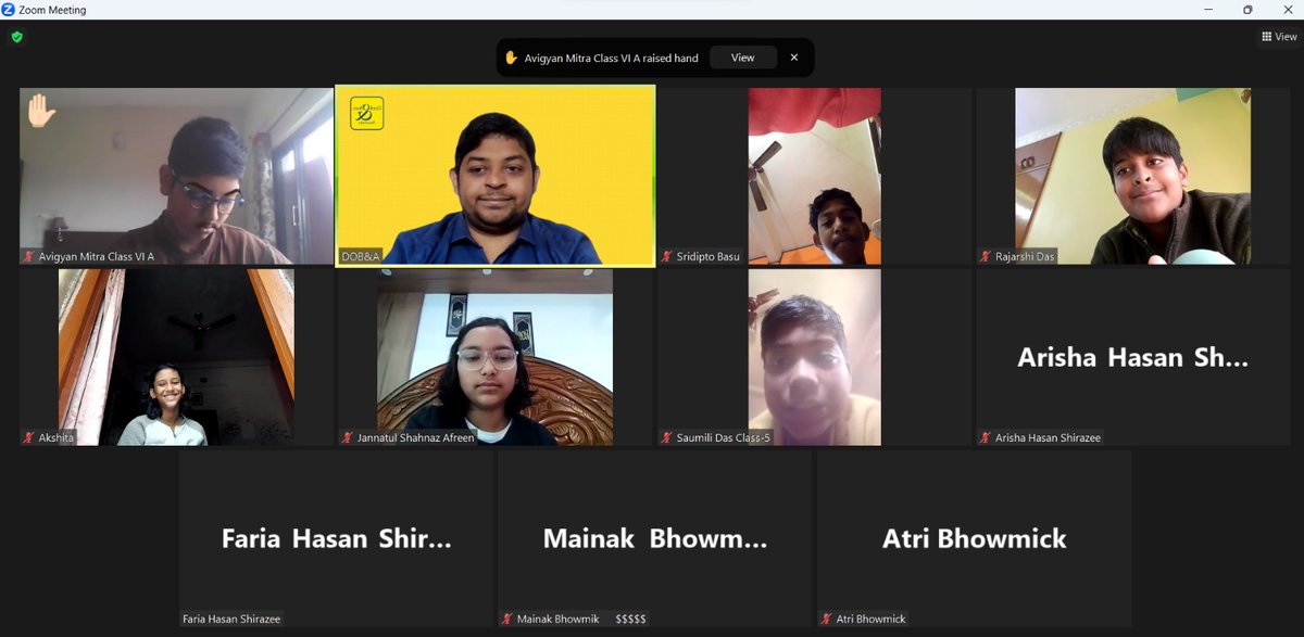 DOBnAssociates's tweet photo. Derek O'Brien and Associates conducting a GK &amp; Current Affairs session for the students of Classes 5 - 9 of Garden High School Kalyani on 27 January. #onlinelearning https://t.co/hOSdKd5ZPc