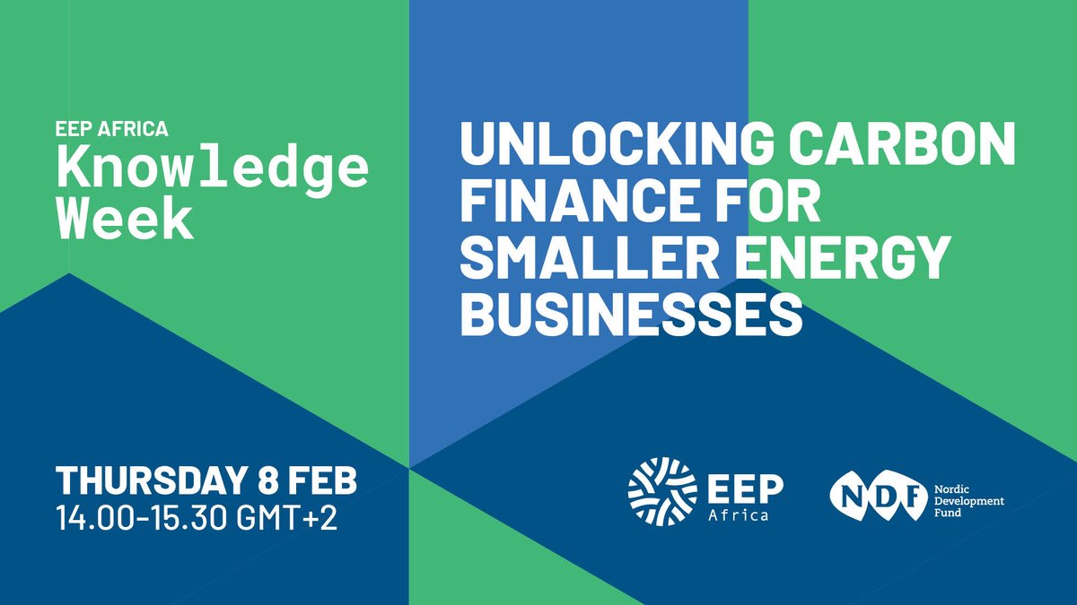 Join @EEP Africa to hear about several cost-effective and innovative solutions emerging within the carbon credits market, catering to the needs of smaller businesses. Sign up for the event 👉shorturl.at/cmsuE #EEPknowledge #carbonmarket #cleanenergy #SDG7 @NDFnews
