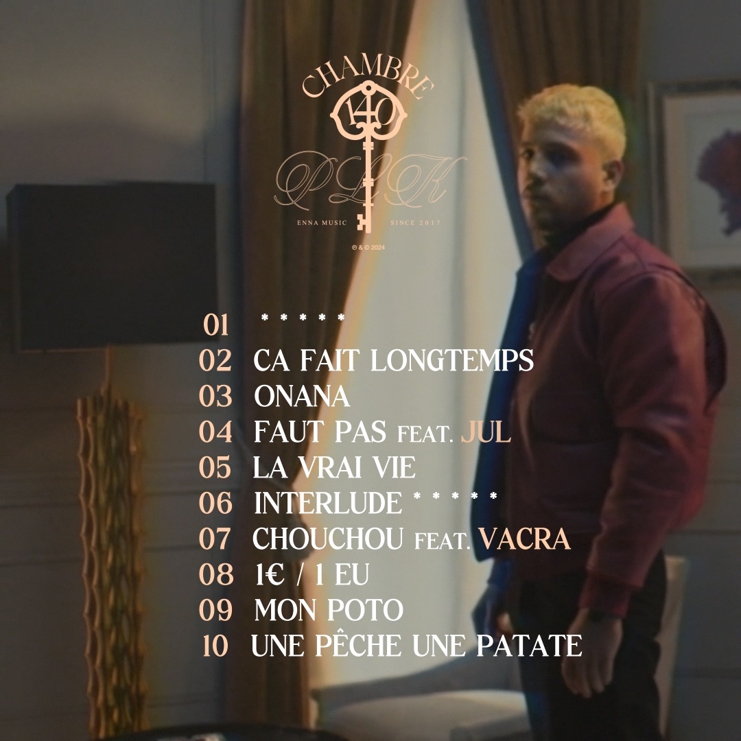 ShadesFrance's tweet photo. 🚨🚨 PLK dévoile la COVER et la TRACKLIST de la dernière partie de sa MIXTAPE !

"CHAMBRE 140 Pt. 3"

Avec : 
▫️JuL
▫️Vacra

📆 CE VENDREDI

Cover :                                     Tracklist : https://t.co/wKSnOcuAnO