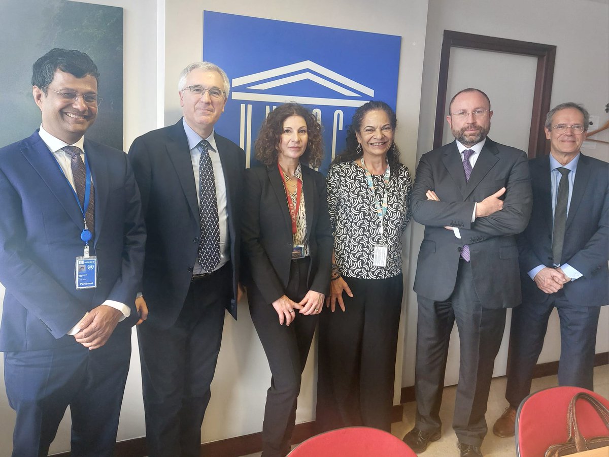 Fruitful meeting with ADG Science, Lidia Brito, and ICTP Director, Atish Dabholkar. In 2024 the International Centre for Theoretical Physics (ICTP) celebrates its 60th anniversary. Italy and UNESCO renew their commitment to international cooperation in the science sector.