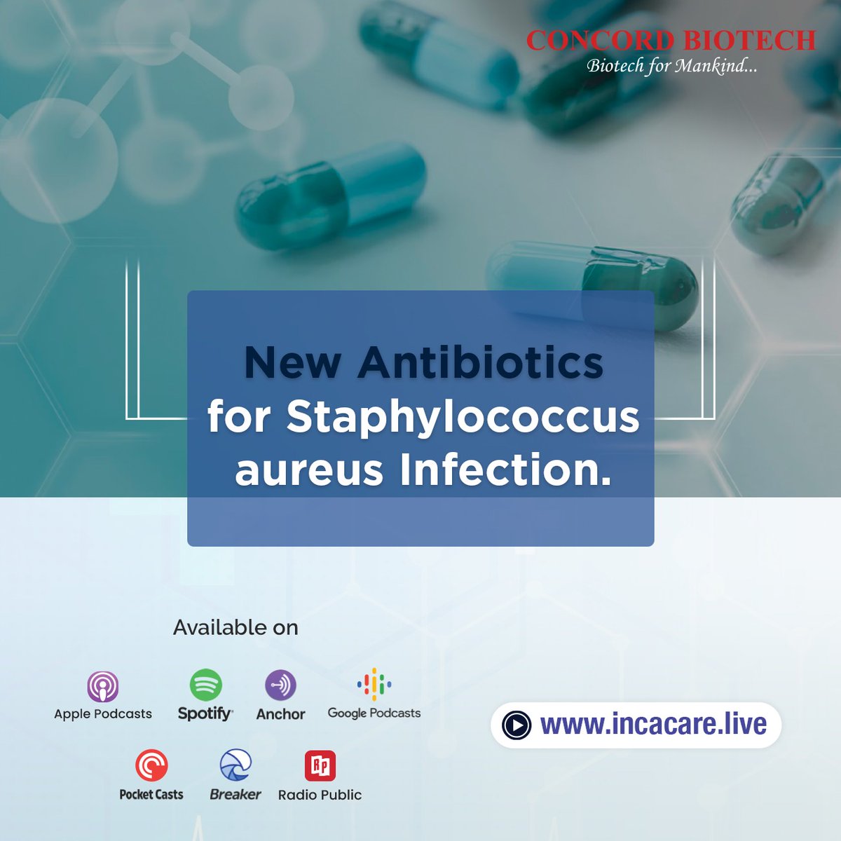 Join us on the #GoodHealthConquest as we discuss #Staphylococcusaureus & the antibiotics designed to combat its evolving resistance.
Listen now: spotifyanchor-web.app.link/e/s8YaWVBCNGb
To read more, visit incacare.live

#Infection #antibioticresistance #antistaphylococcaldrugs #Podcast