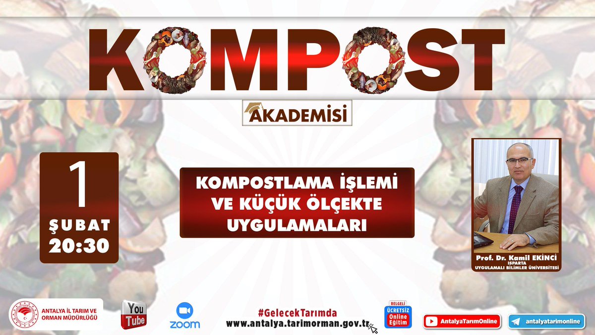 #KompostAkademisi 
14. dersimiz 👇
"Kompostlama İşlemi ve Küçük Ölçekte Uygulamaları"   

Bu ve diğer eğitimlerimizi izlemek için tıklayınız 👇 
youtube.com/@AntalyaTarimO…

#GelecekTarımda #TarımAntalyada

<a href="/FratErkal/">Fırat Erkal</a>
<a href="/ibrahimyumakli/">İbrahim Yumaklı</a>
