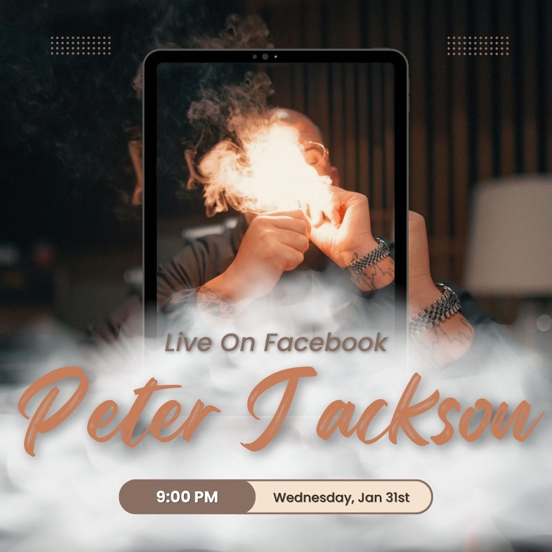 Tonight from 9 pm - 10 pm EST on Facebook. I’ll be live! 

Facebook.com/PeterJackson905