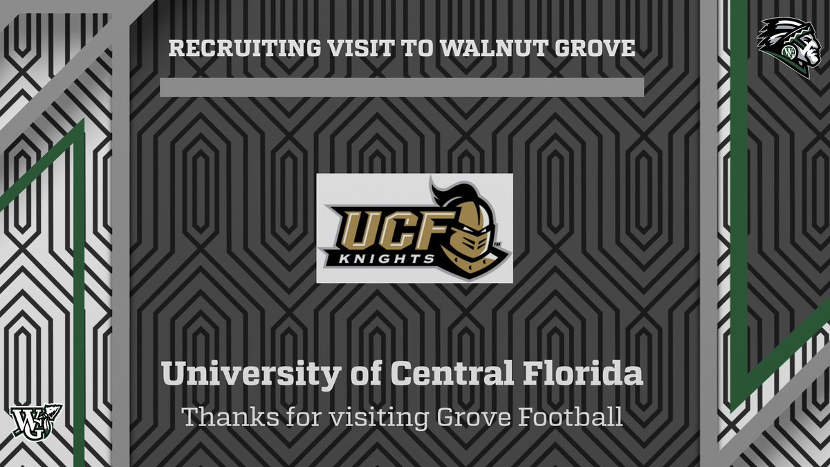 Thank you UCF and @Coach_Martin95 for stopping by Walnut Grove today! Another great day at The Grove. @coachrobandrews #SOUL