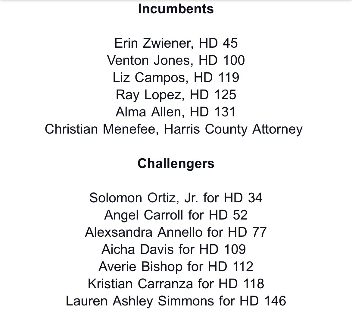 .@PPTXVotes is latest Dem group to endorse @LASimmonsTX146, primary challenger to state Rep. Shawn Thierry. From the group’s first round of primary endorsements: #HD146 #txlege