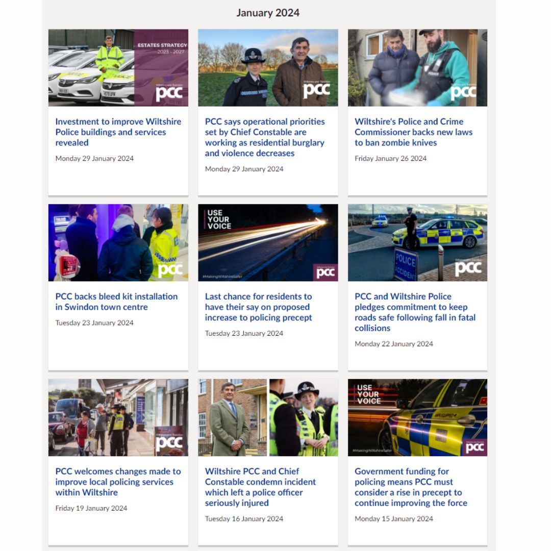 The news section of the @OPCCWiltSwindon website is packed with examples of how my office and I are #MakingWiltshireSafer To catch-up with the news from January 2024 and all previous news visit wiltshire-pcc.gov.uk/about-us/news #Wiltshire #Swindon #News @wiltshirepolice