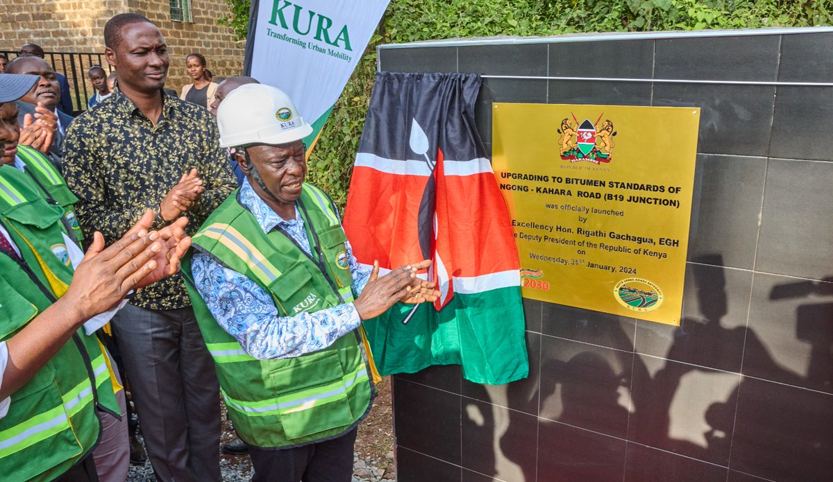 PloSigei's tweet photo. Deputy President Rigathi Gachagua has officially launched the commencement of the upgrading to the bitumen Standard of 13Km Ngong-Kahara Road. 

The completion of the infrastructure will connect Ngong town to Magadi road hence easing the movement of goods and services. https://t.co/BSdXgvGz1P
