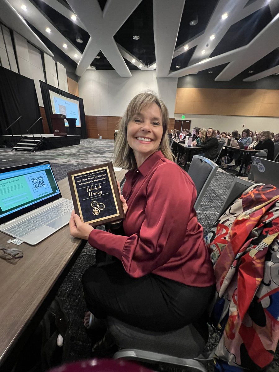 Congratulations to <a href="/Joleighhoney/">Joleigh Honey</a> for her Lifetime Achievement Award presented this morning at UCTM. I am so proud of the work she is doing for ALL students. #math #UCTMRocks #pavingtheway #wevegotthisandivegotyou