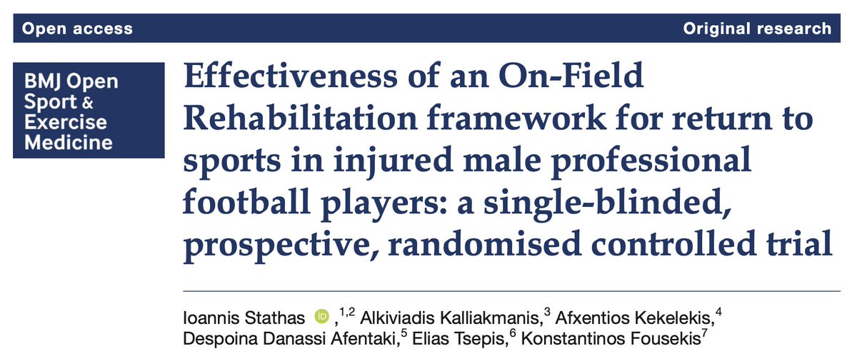 BMJOpenSEM's tweet photo. 🚨#NEW #OriginalResearch

The On https://t.co/TjQsPFfSif. framework resulted in faster #ReturnToTraining participation for moderate and severe lower limb #musculoskeletal #injuries.

@StathasIoannis et al.

OA ARTICLE 👉🏼 https://t.co/MZDdUZJ4ex

#UnderTheSpotlight
#WeAreBOSEM https://t.co/9LKZeWlKoT
