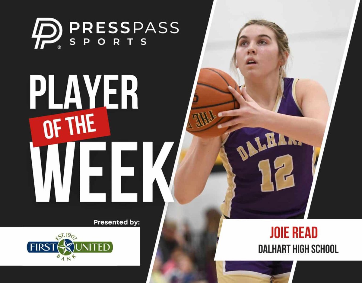 Congratulations to the <a href="/FUBTexas/">First United Bank</a> Girls
Athlete of the Week: Joie Read of Dalhart 🏀. Thank you to <a href="/Sutton1Stuart/">Stuart Sutton</a> for making this possible #txhsbb presspass.news/girls-athlete-…
