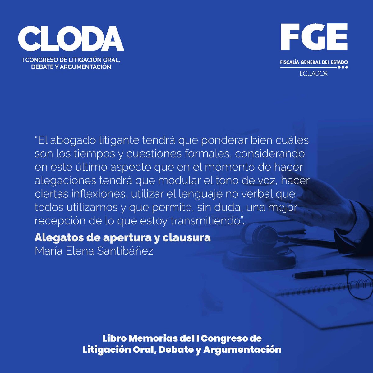 FiscaliaEcuador's tweet photo. #CLODA | María Elena Santibáñez describe la importancia de la valoración de la prueba que esperamos que realice el Tribunal durante el alegato de clausura.

La publicación completa está disponible en: https://t.co/x6jjjYD6H5 https://t.co/lqiUX7Sxci