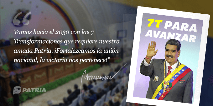 🚨 #ÚLTIMAHORA || Hasta el día de hoy será la asignación del Bono 7 Transformaciones para avanzar enviado por nuestro Pdte. @NicolasMaduro a través del Sistema @CarnetDLaPatria. @MSVEnLinea #31Ene #PorLasMalasNada