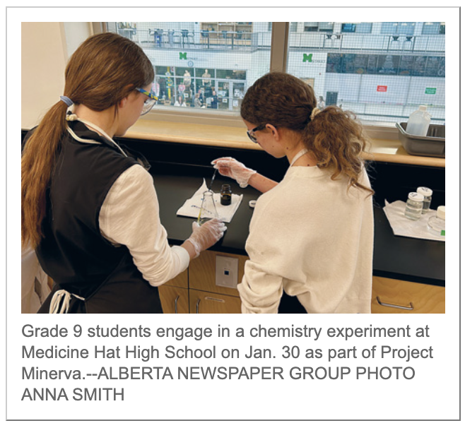 PraxisMedHat's tweet photo. Students return to the lab for 32nd anniversary of Operation Minerva in SE Alberta https://t.co/m8uO0vKMg3 via @MedicineHatNews #MedHat #SciChat #WomenInScience #AbSci #STEM #OperationMinerva https://t.co/4bZBkatG2k