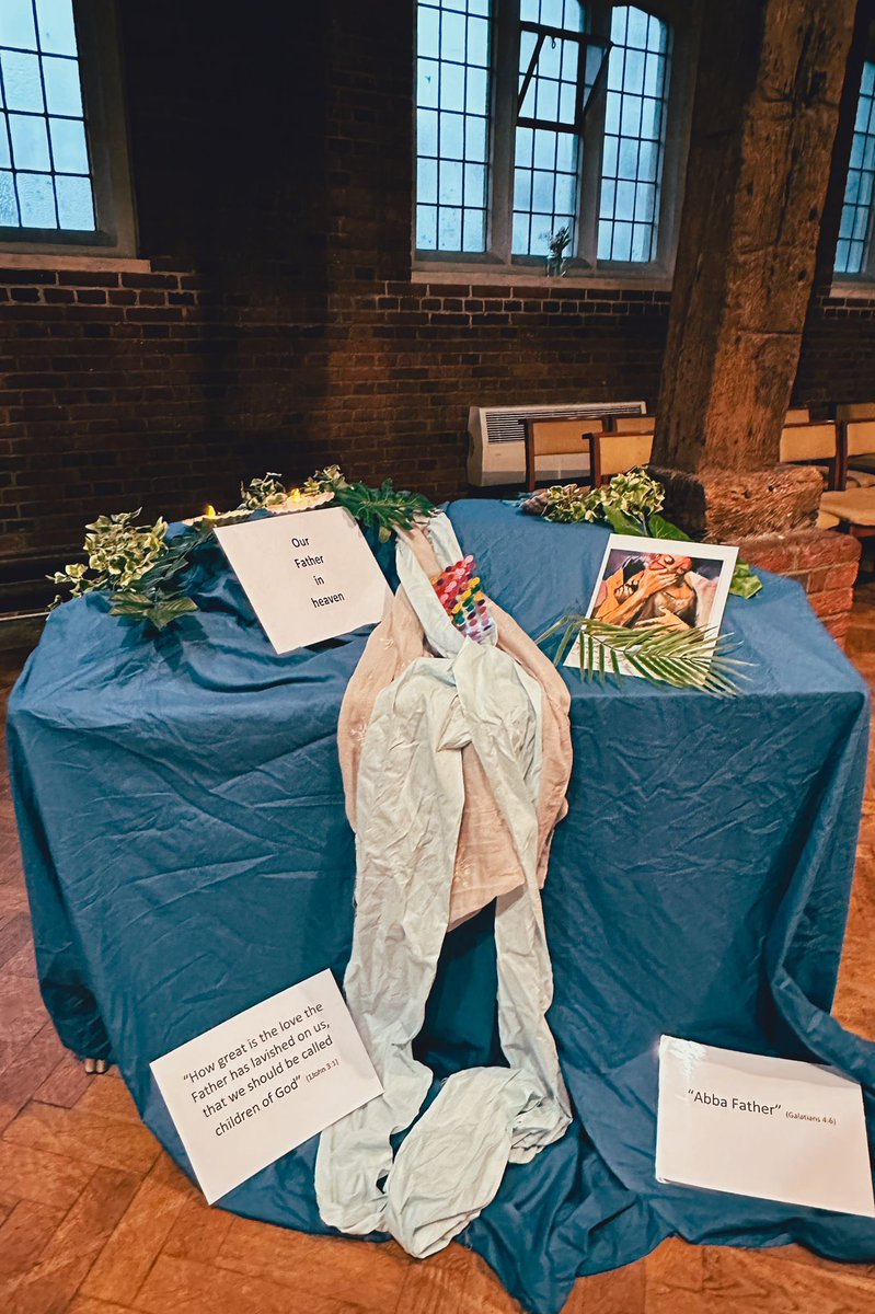 We’ve been enjoying Admission to Communion sessions with some of our younger members, and those from @stlukeskew and St Anne’s over the past couple of weeks. This is the Barn Church set up for prayer stations exploring the Lord’s Prayer