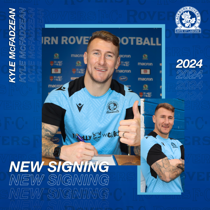 Rovers's tweet photo. ✍️ Kyle McFadzean has today become our fourth signing of the January transfer window.

The vastly experienced defender joins on a free transfer from Coventry City on a deal until the end of the season.

#WelcomeKyle | #Rovers 🔵⚪️