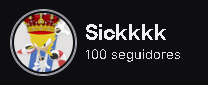 SickTwitch's tweet photo. Let's fcking go, ya somos 100. 🏆 

Gracias a todos ❤️ https://t.co/nmUzRWNnk1