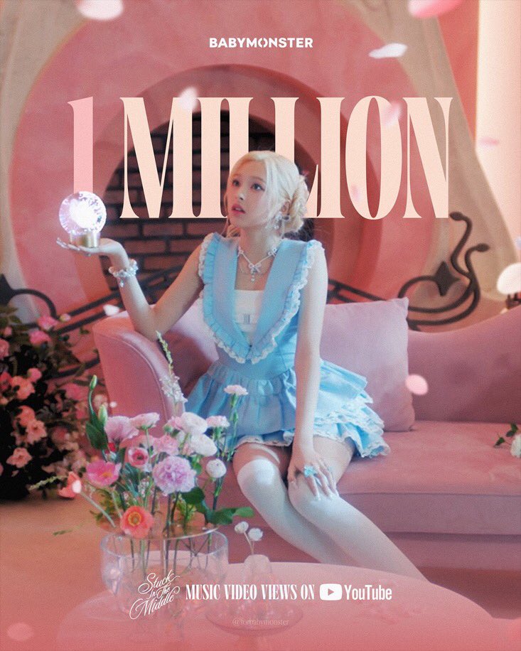forbabymonster's tweet image. #BABYMONSTER 'Stuck In The Middle' M/V HITS 1 MILLION views on YouTube! 🎉     

Keep streaming here!
🎥 youtu.be/GsV1i0QHi-o?si…

STUCK IN THE MIDDLE OUT NOW! #BABYMONSTER1stComeback 
#BABYMONSTER #베이비몬스터 @YGBABYMONSTER_
