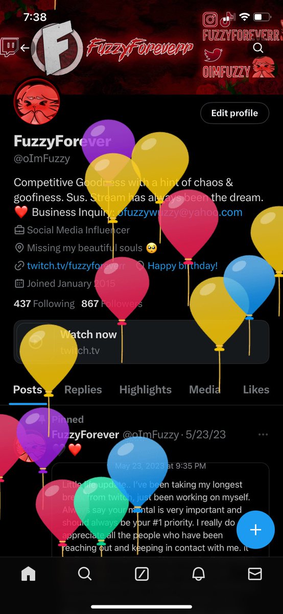 uhhhh what’s this? 🥳
Celebration stream tomorrow? why not? 😌

blessed to see 24. thank you to everyone who is a reason I am here today. ❤️🖤