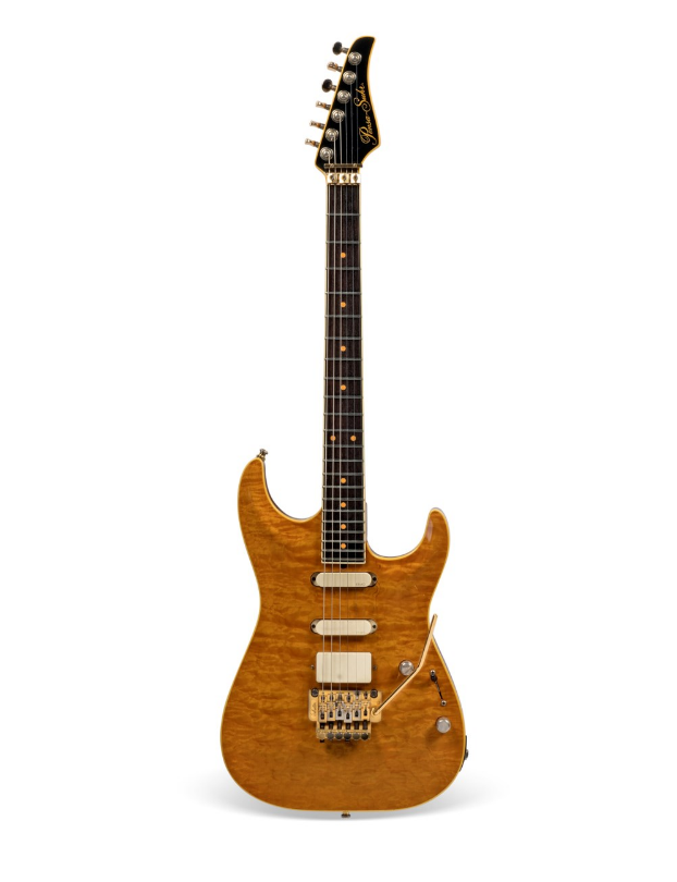 ChristiesInc's tweet photo. #AuctionUpdate Pensa-Suhr, 1988, MK-1 Custom achieved £504,000 (more than 84x the low estimate). Mark Knopfler's primary electric guitar from 1988 to 1992 used for Dire Straits' historic headlining appearance at the Nelson Mandela 70th Birthday Tribute concert. https://t.co/W3Dxea5nLA