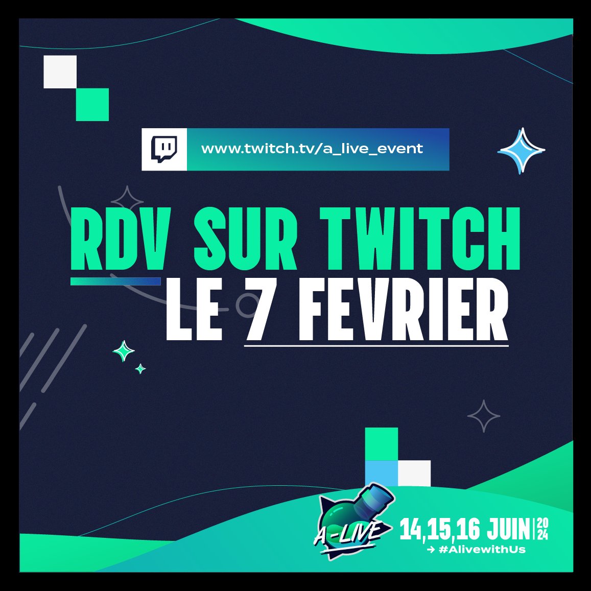 On SAIT qu'on vous a manqué, et ça tombe bien, vous nous avez aussi manqué ! 🥺 💚 Retrouvez-nous sur Twitch le 7 février à 19h pour parler de l'orga qui reprend. On aura des invités très cool ✨👀 A-Live #4 #AliveWithUs