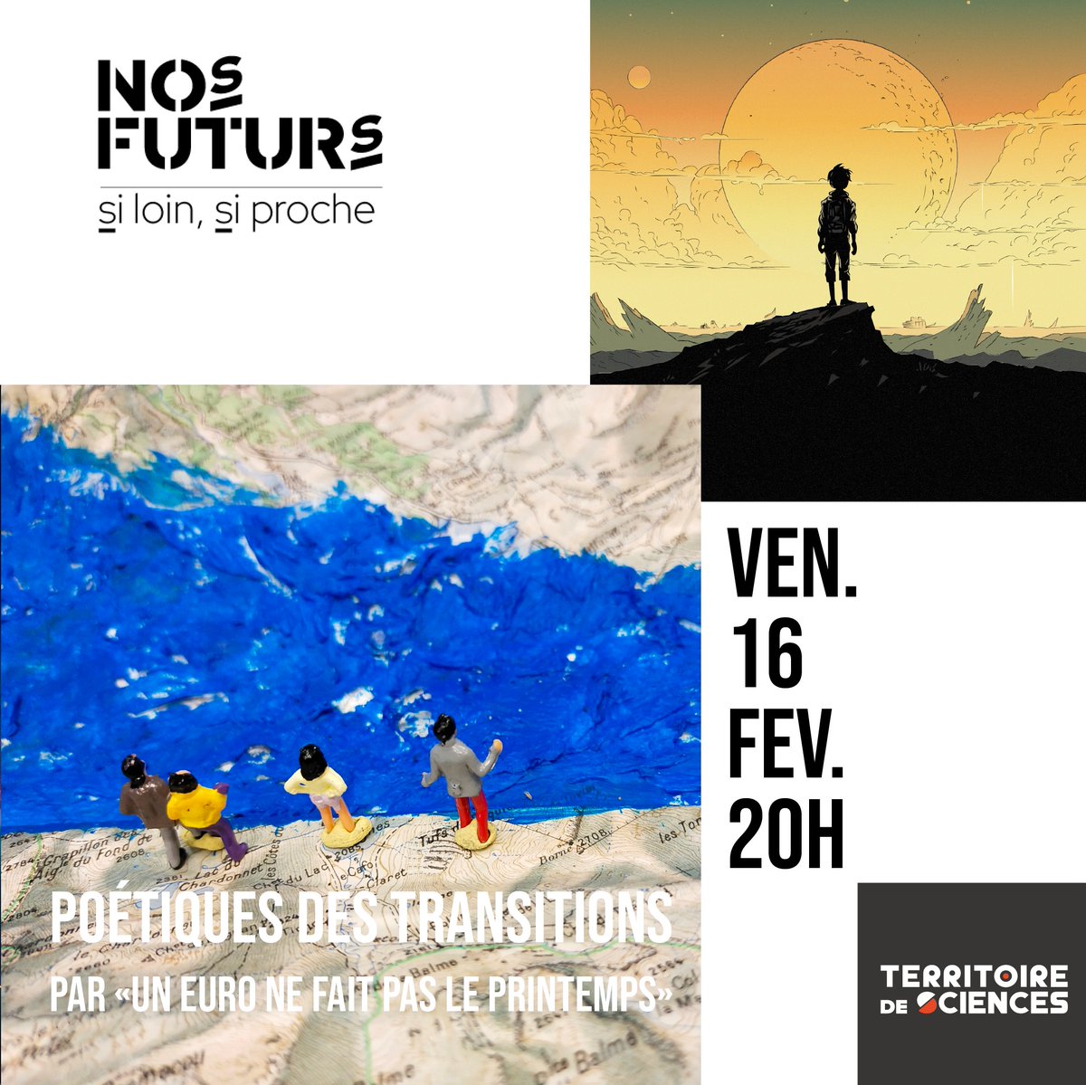 A l'occasion de NoS FuturS, plusieurs événements auront lieu à La Casemate : soirée cult', vernissage, débat-fiction, spectacle ! Venez explorer, débattre et rêver pendant NoS FuturS à La Casemate ! 🚀✨ 
Information et inscription : billetterie-lacasemate.mapado.com