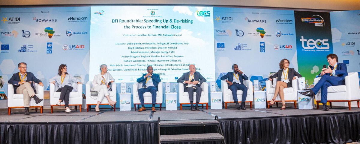 Many thanks @ATI_ACA @norfund @FMO_development @Proparco @IFCAfrica @MIGA, & Autonomi Capital for joining us for the 'DFI Roundtable: Speeding Up & De-Risking the Process to Financial Close. Discussions around DFIs role in credit enhancement and the bankability gap. #TECS24